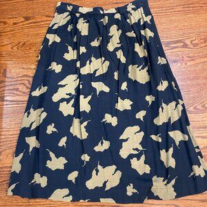 Steven Alan Printed Aline Skirt – Black with Tan Abstract Shapes